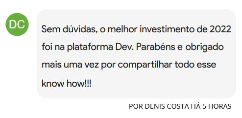 Depoimento do aluno Denis Costa