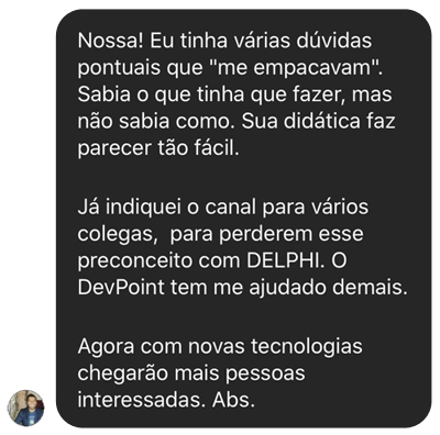 Depoimento de aluno do 99 Club